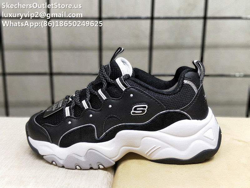 Skechers D'Lites 3 Unisex Sneakers Black White Grey 35-44
